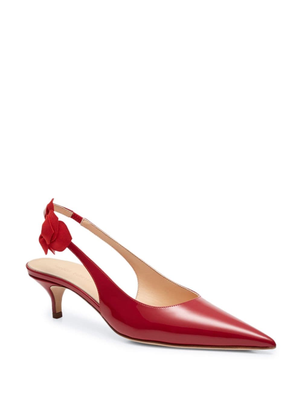 Shop Magda Butrym 50mm Rose Leather Slingback Pumps In Red