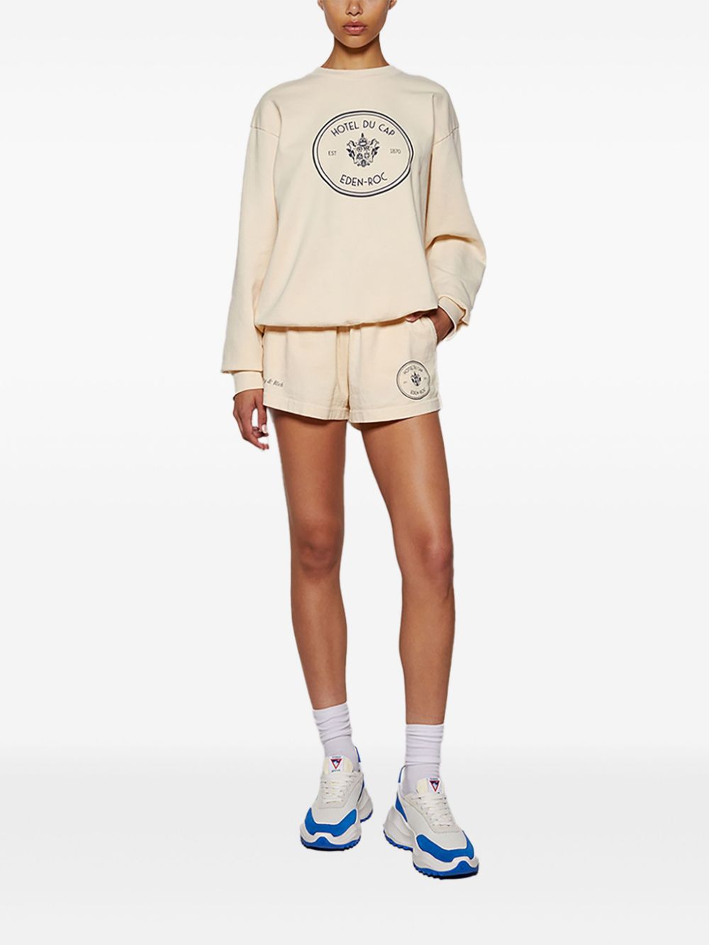 Sporty & Rich Eden crest cotton sweatshirt - Beige