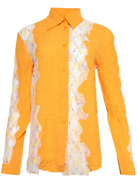 Christopher Esber camisa de encaje con efecto arrugado