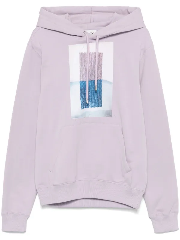 Lanvin Classic Archive Hoodie Med Tryck Lila FARFETCH SE