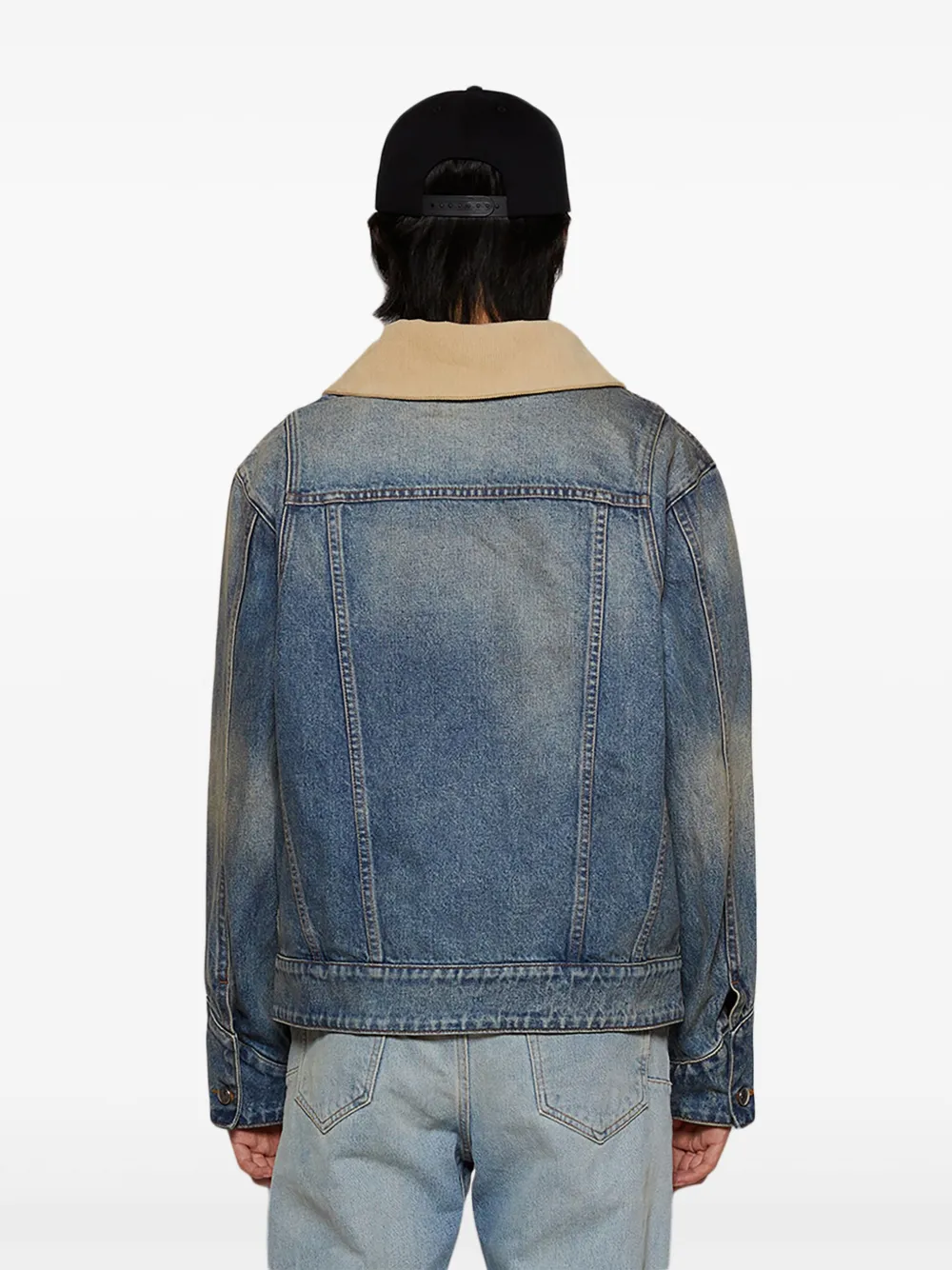 RHUDE Denim jack in westernstijl met rits Blauw