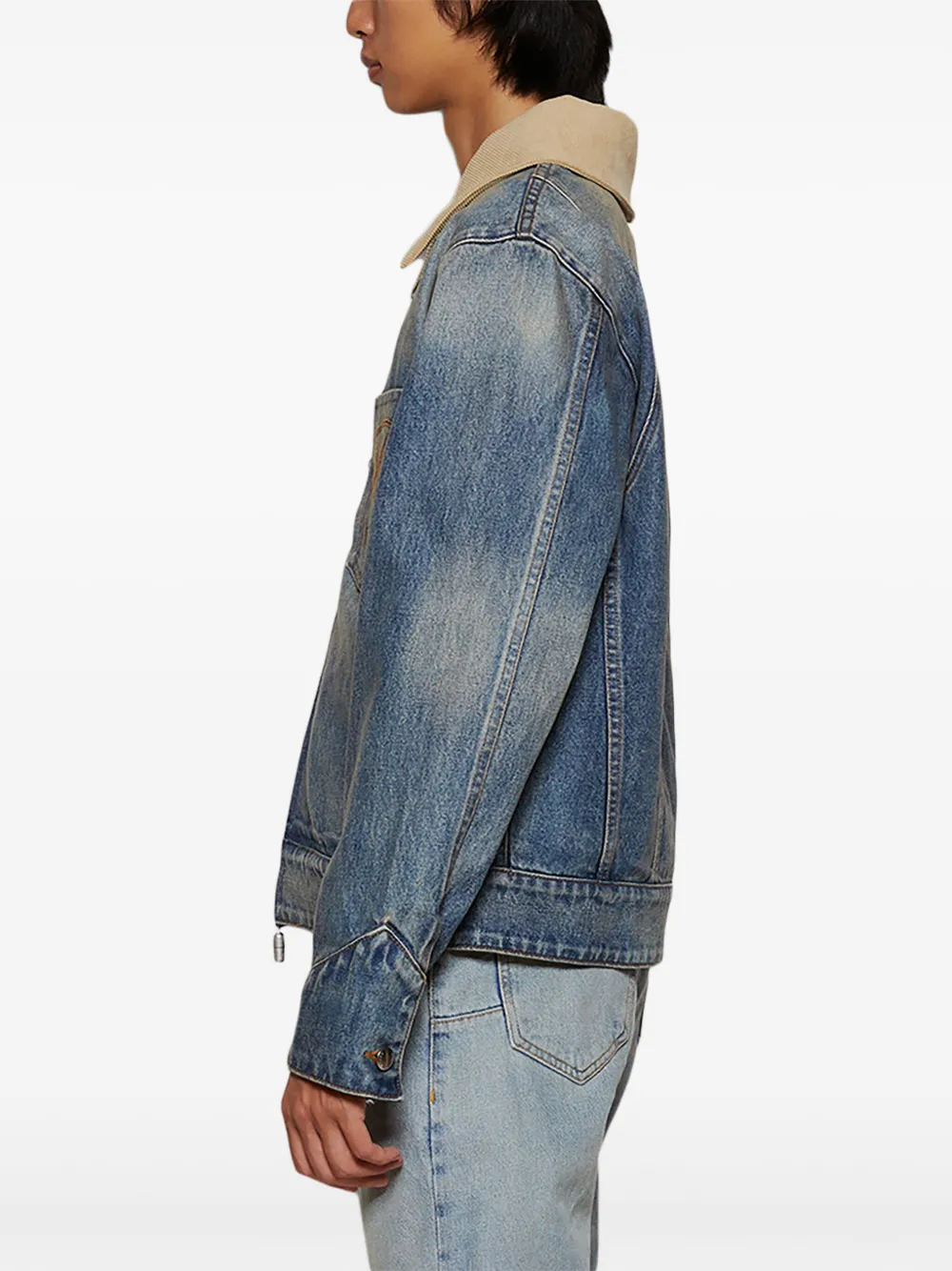 RHUDE Denim jack in westernstijl met rits Blauw