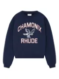 RHUDE eagle-embroidered crewneck sweater - Blue