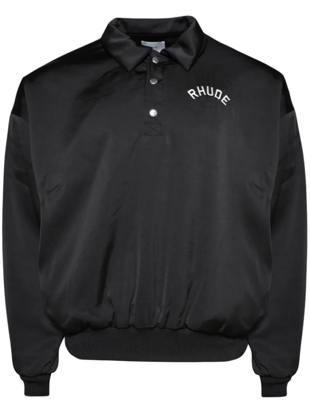 RHUDE sudadera satinada estilo rugby | negro | Image 1