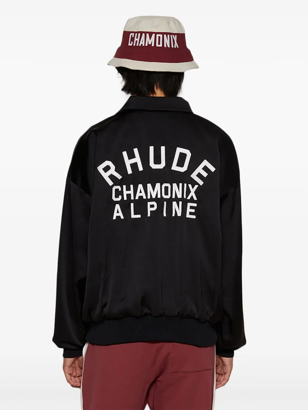 RHUDE Vintage satijnen rugby sweater Zwart
