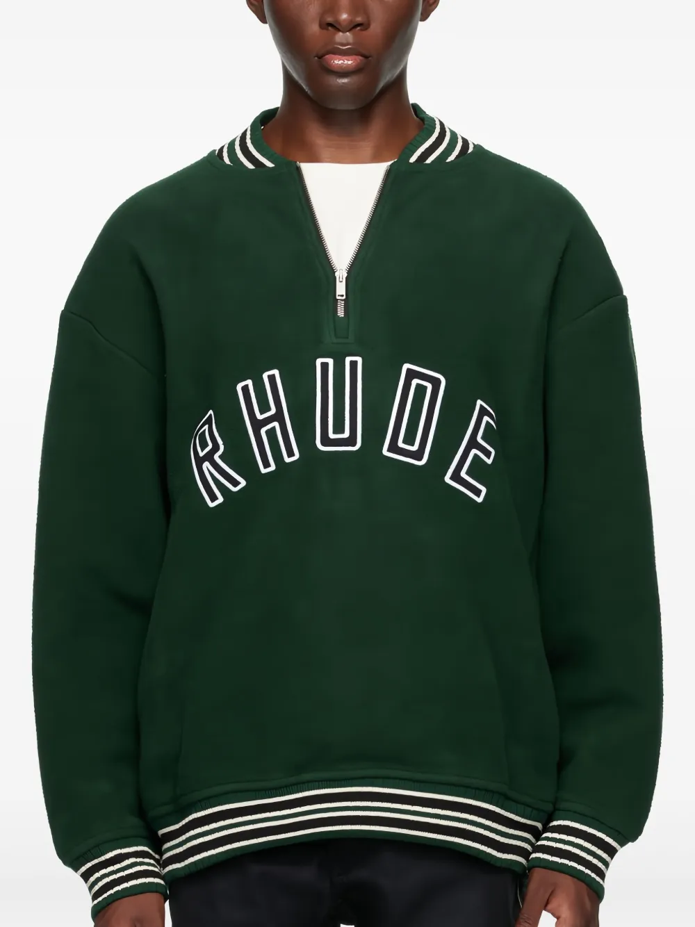 RHUDE Trui met halve rits - Groen