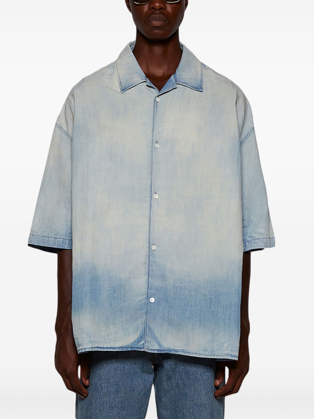 LOEWE bleached effect short sleeve shirt Men