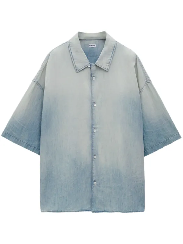 LOEWE＊Short sleeve shirt コットン 半袖シャツ＊送料込 Short sleeve shirt in cotton and silk Green - LOEWE