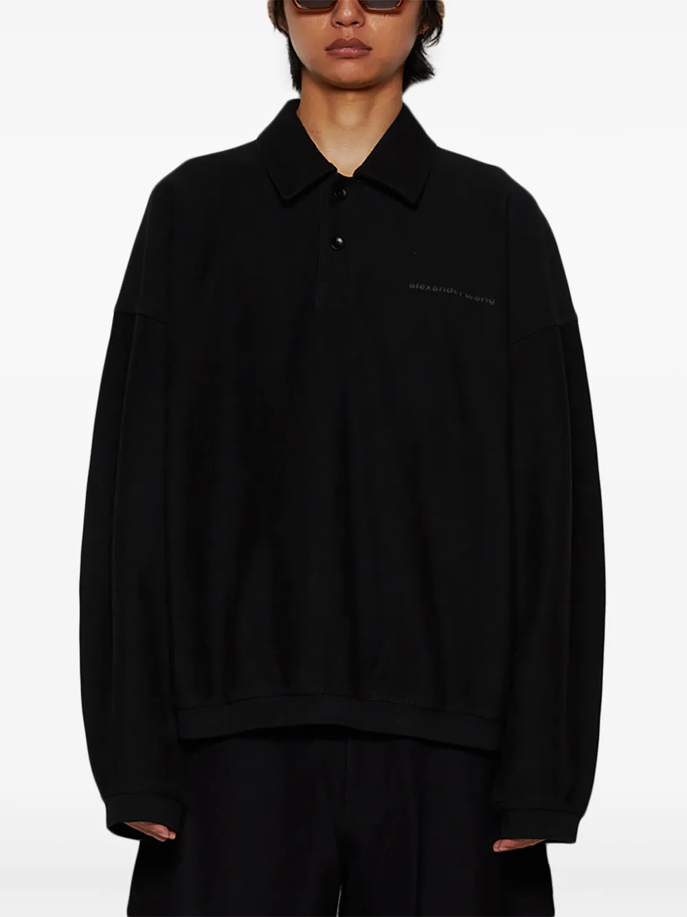 Alexander Wang Logo-embossed Cotton Polo Shirt In Animal Print
