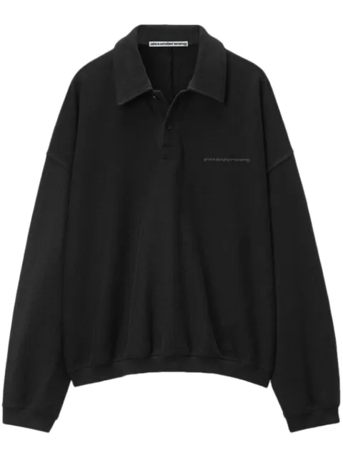 Alexander Wang logo-embossed cotton polo shirt