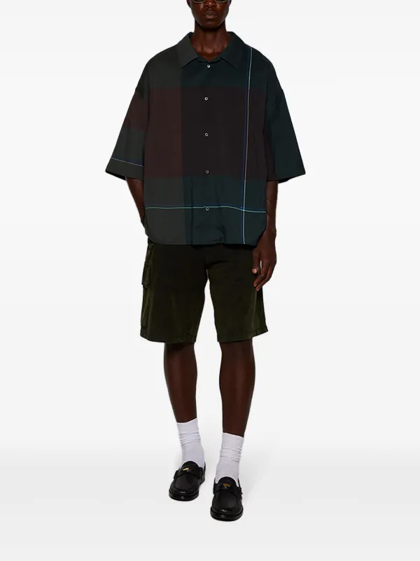LOEWE Checked Short Sleeve Shirt | Green | FARFETCH