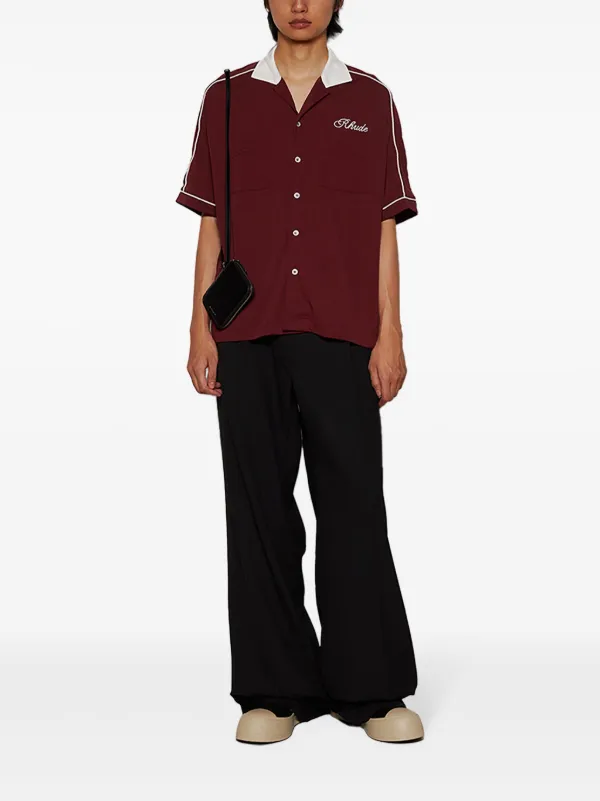 RHUDE Chamonix Mont-Blanc Bowling Shirt | Red | FARFETCH ZA