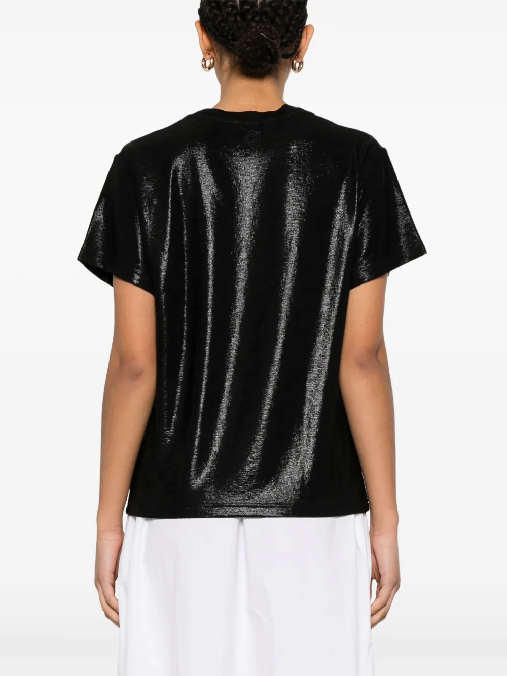 Maje Lamé T-shirt Zwart