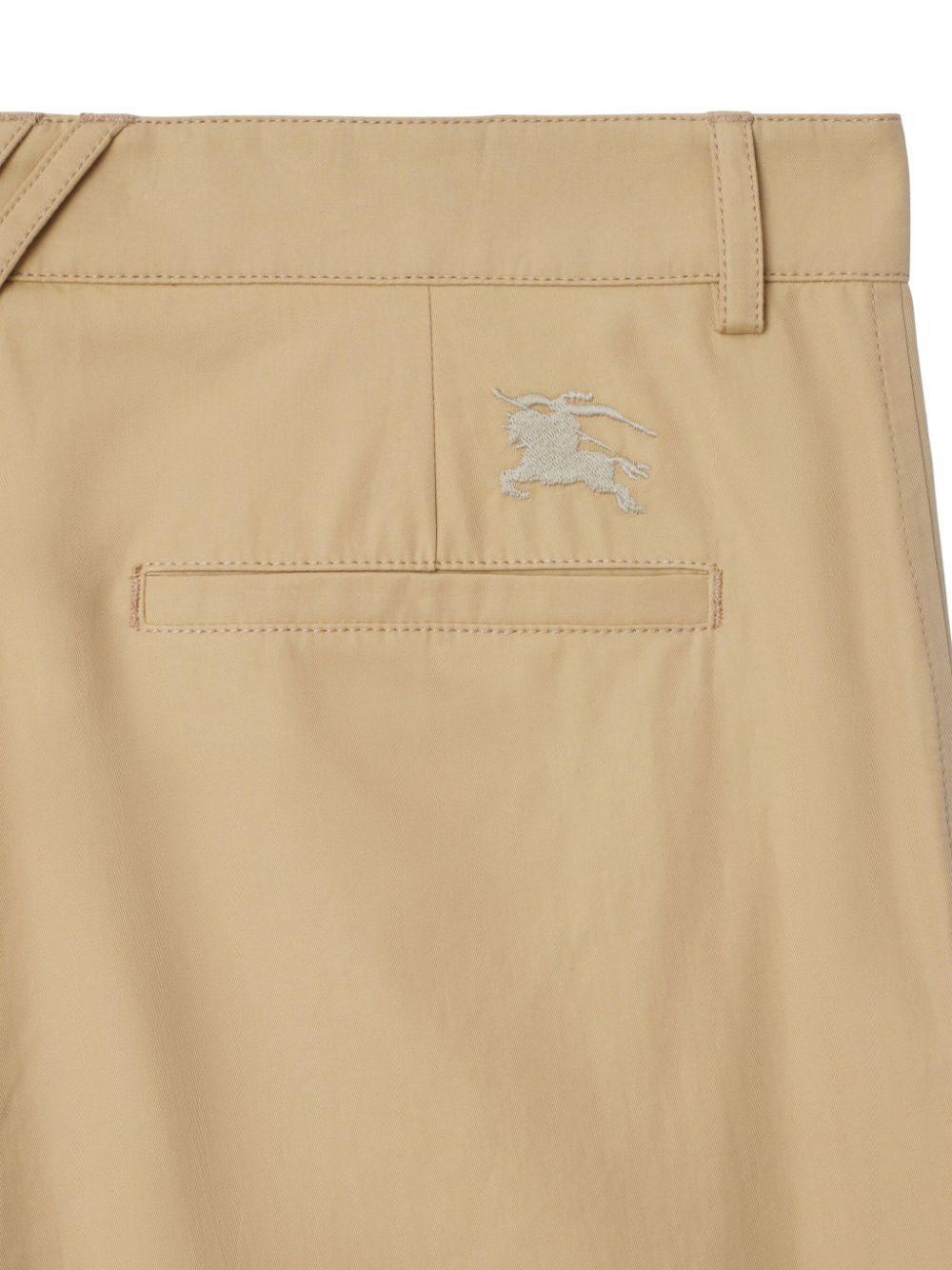 Shop Burberry Logo-embroidered Cotton Chino Trousers In Neutrals