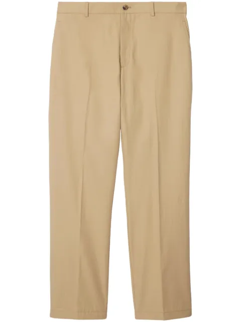 Burberry pantalones chinos con logo bordado