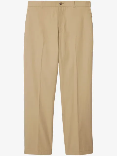 Burberry pantalones chinos con logo bordado