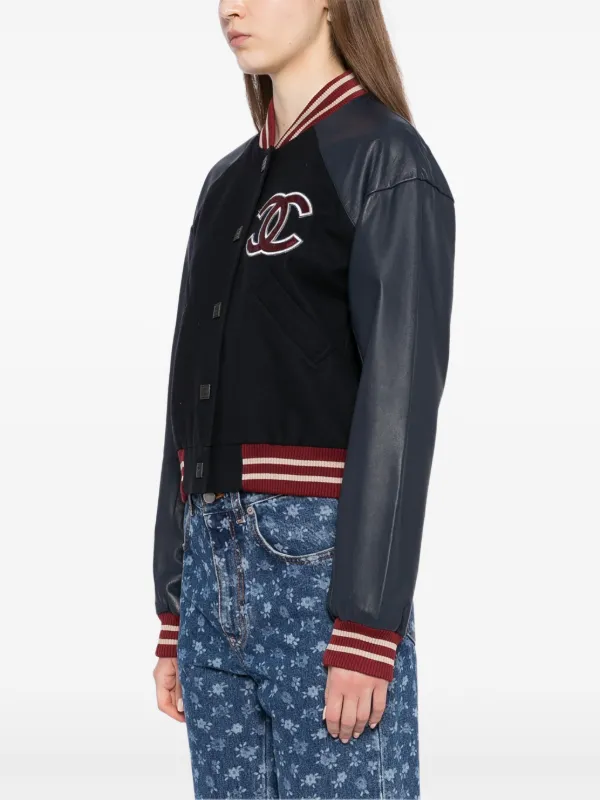 CHANEL Pre-Owned 2004 Spring Letterman ボンバージャケット | ブルー