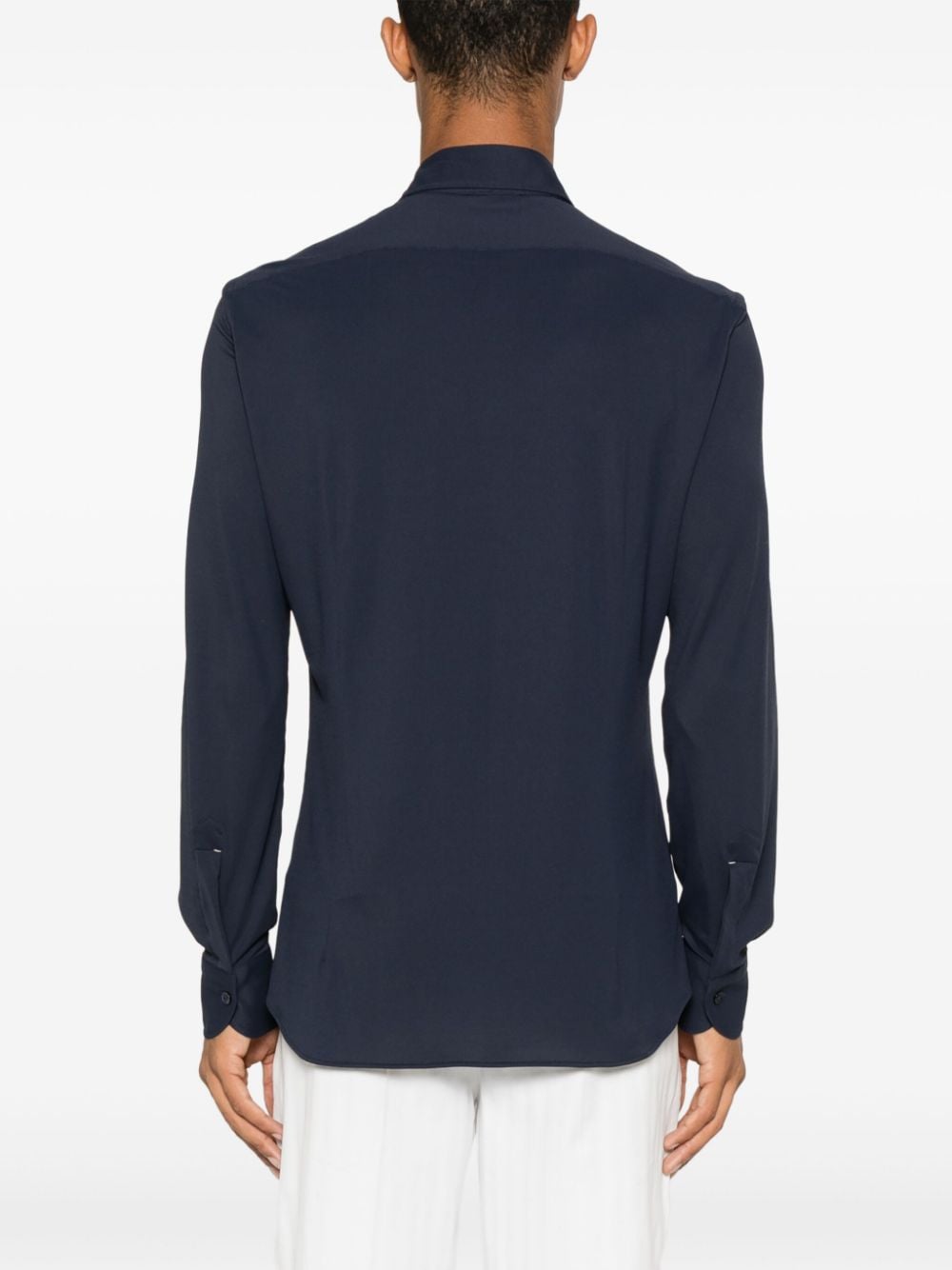 Shop Mazzarelli Canvas Shirt In Blue