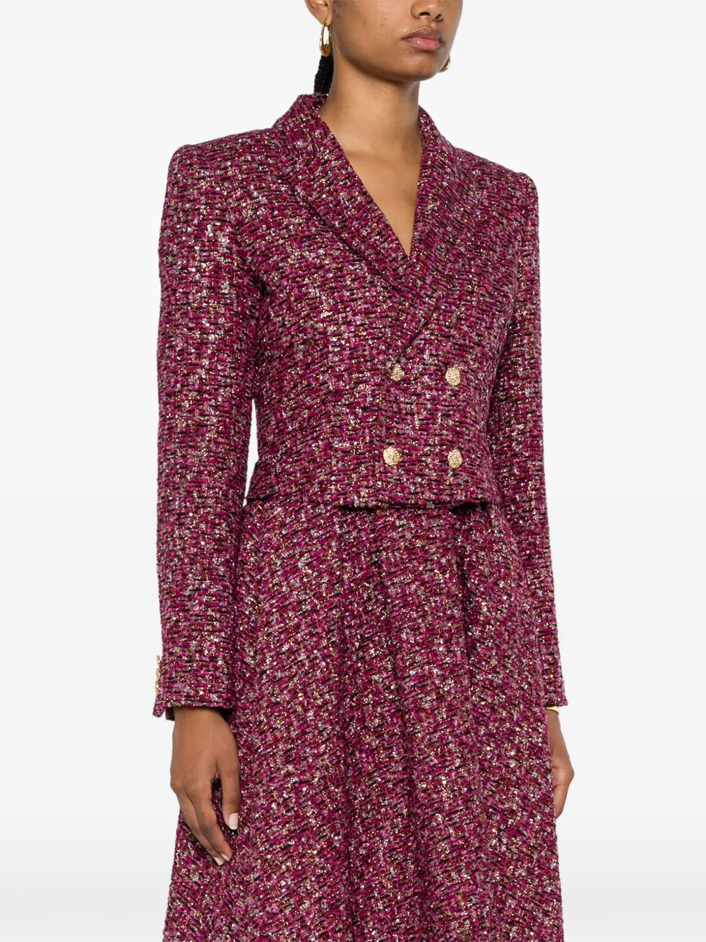 Alessandra Rich Tweed blazer verfraaid met pailletten Paars