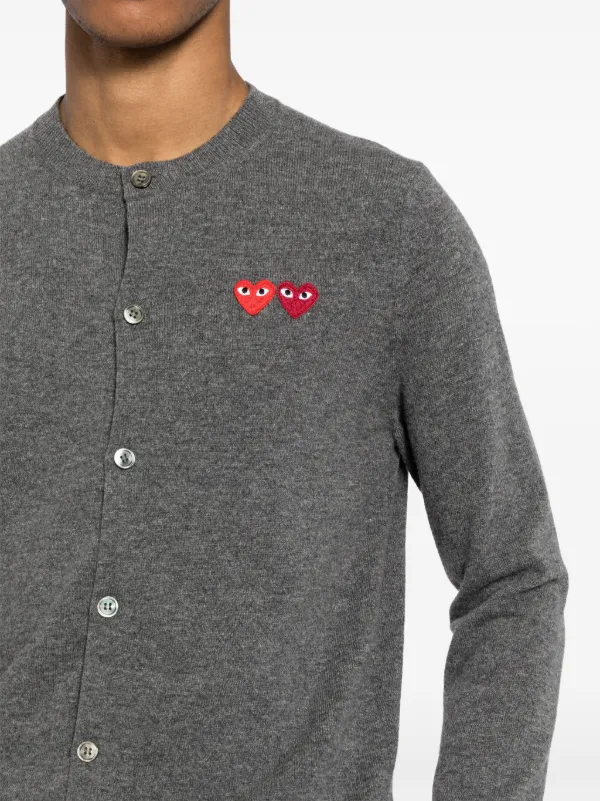 PLAY COMME des GARÇONS グレー カーディガン Mオンライン セ