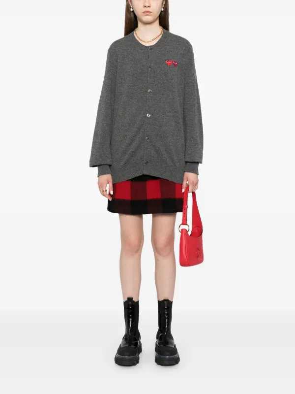 Comme Des Garçons Play ハートパッチ カーディガン | グレー