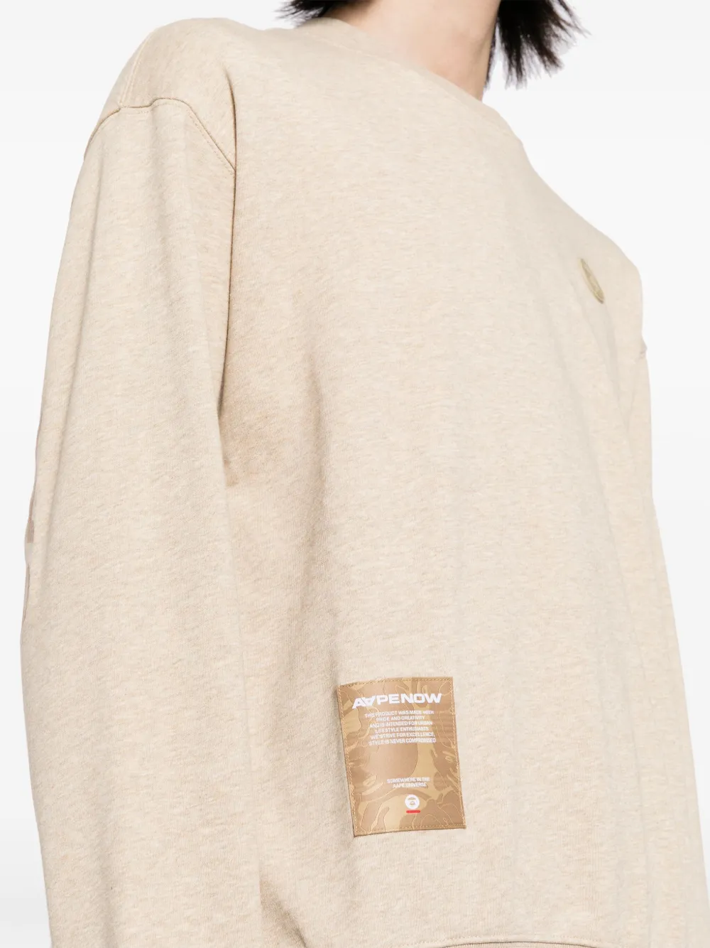 AAPE BY *A BATHING APE Sweater met logopatch Beige
