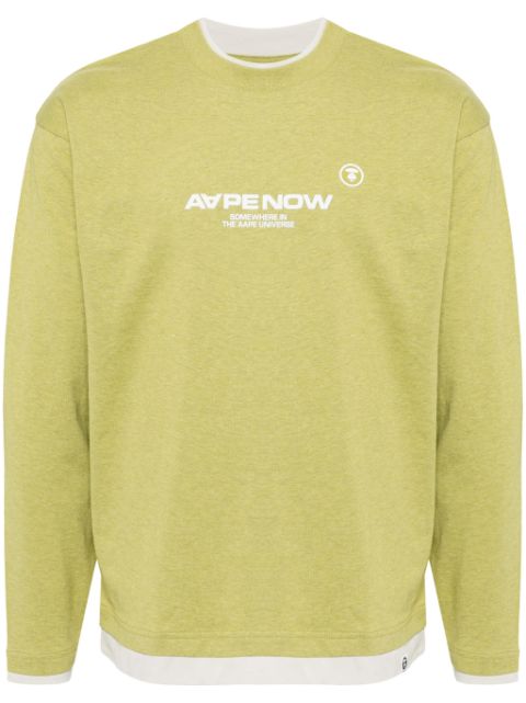 AAPE BY *A BATHING APE Moonface embroidered long sleeves tee Men