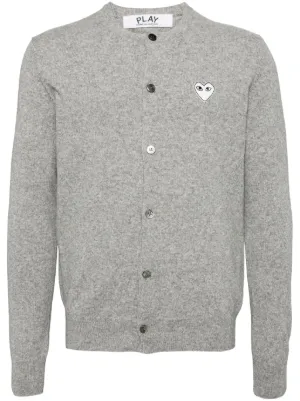 Comme Des Garçons Shirt X Lacoste Asymmetric Wool Cardigan | Grey