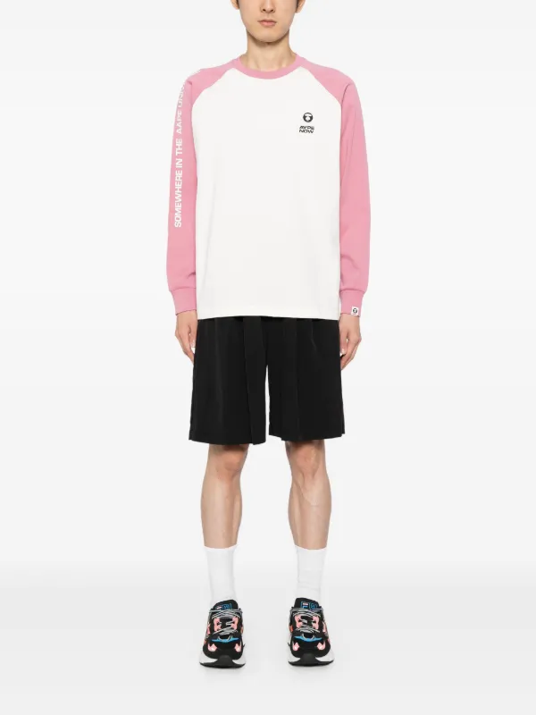 AAPE BY *A BATHING APE® Moonface Logo Raglan Long Sleeve Tee