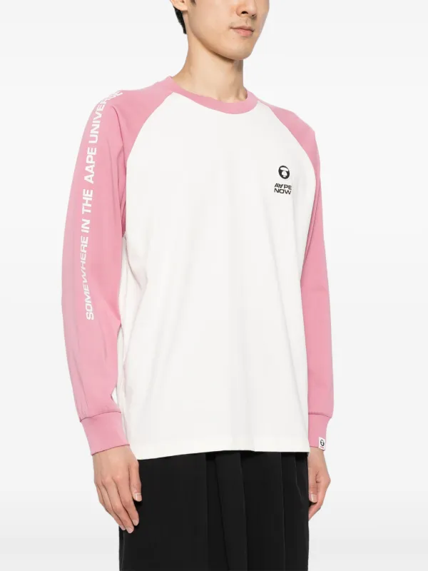 AAPE BY *A BATHING APE® Moonface Logo Raglan Long Sleeve Tee