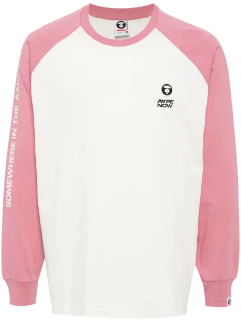 AAPE BY *A BATHING APE® Moonface logo raglan long sleeve tee