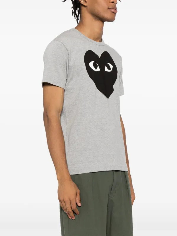 PLAY グレー ハートプリント Tシャツ 半袖 コムデギャルソン Comme Des Garçons Play ハートプリント Tシャツ | グレー