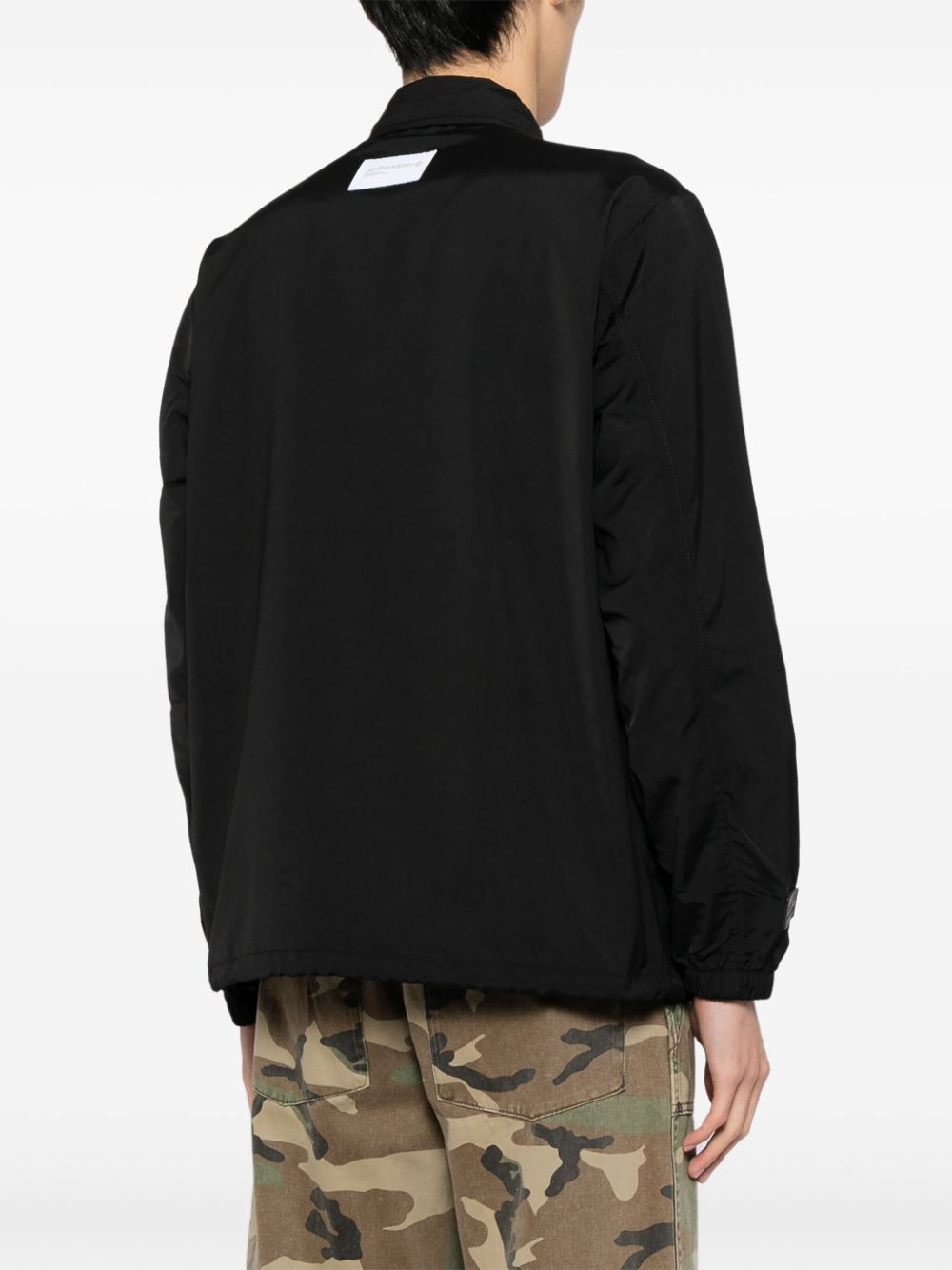 Shop Aape By A Bathing Ape Logo-patch Long-sleeved Jacket In Black