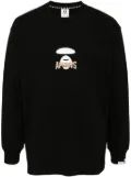 AAPE BY *A BATHING APE® Moonface basic long sleeve tee - Black