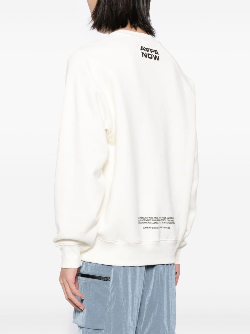 Shop Aape By A Bathing Ape Logo Patch Sweatshirt In White