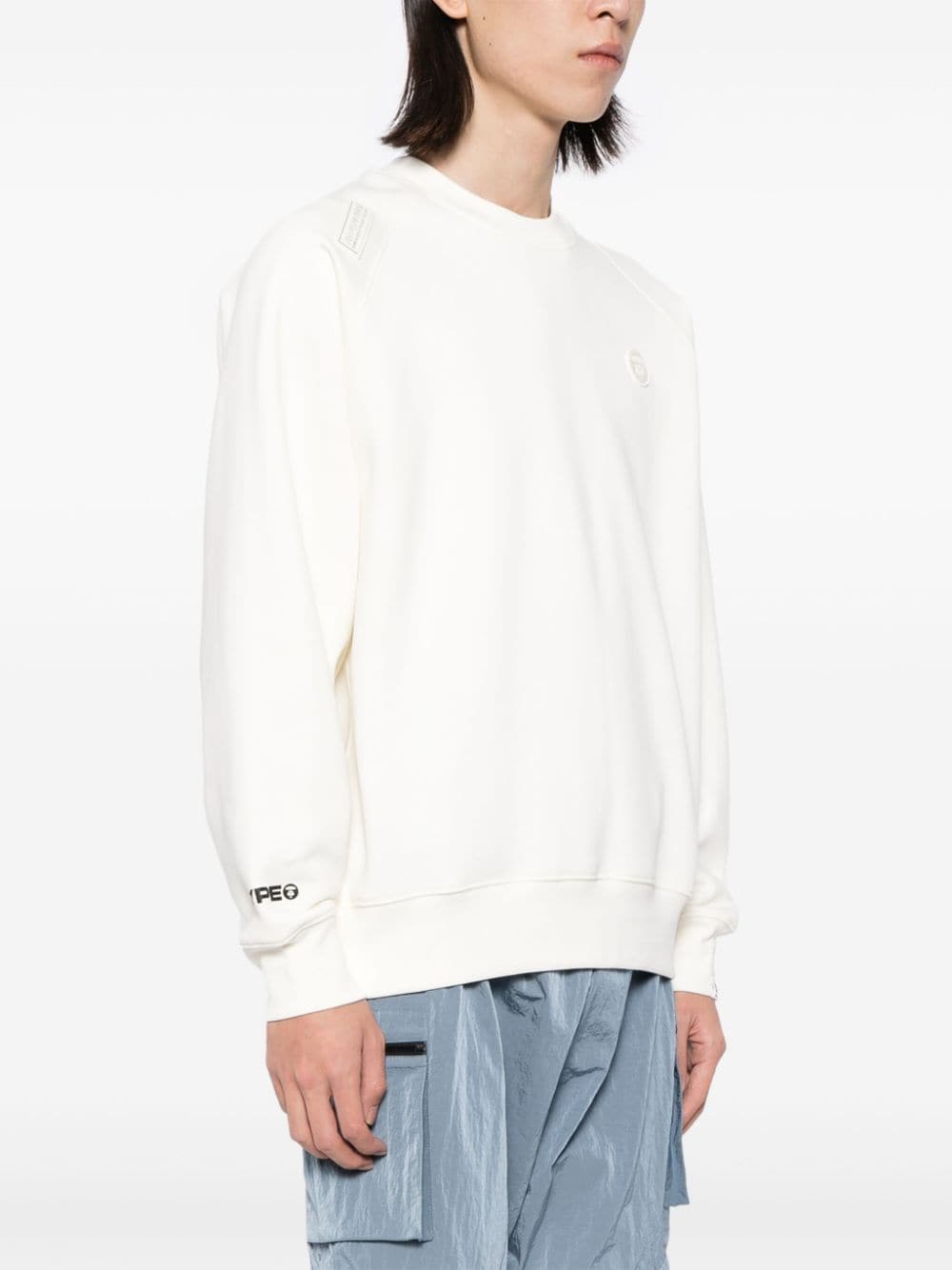 Shop Aape By A Bathing Ape Logo Patch Sweatshirt In White