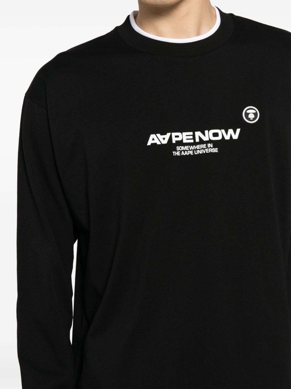 AAPE BY *A BATHING APE Moonface embroidered long sleeves tee Men