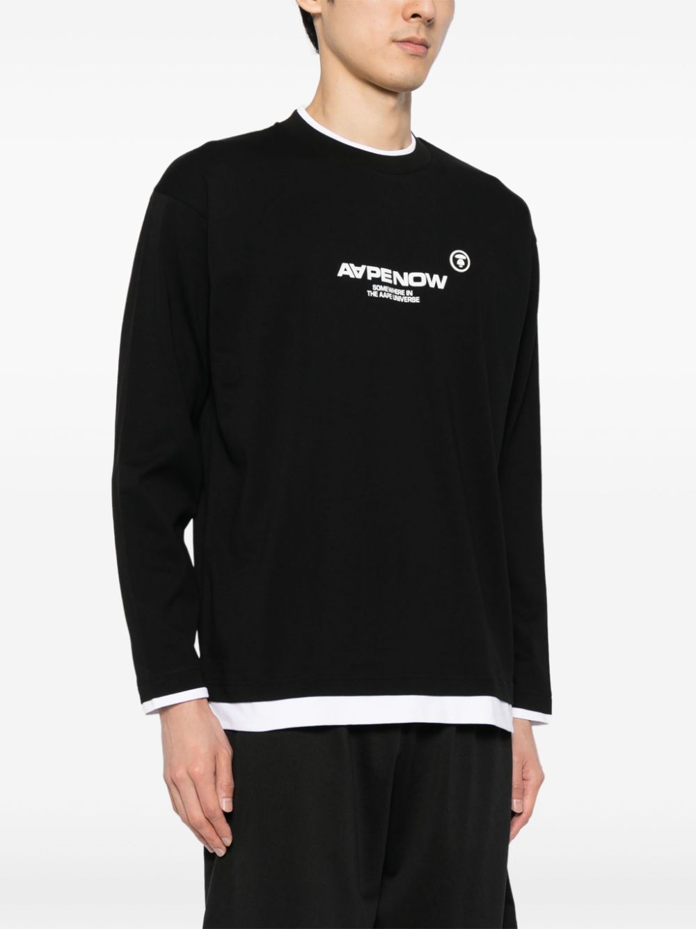 AAPE BY *A BATHING APE Moonface embroidered long sleeves tee Men