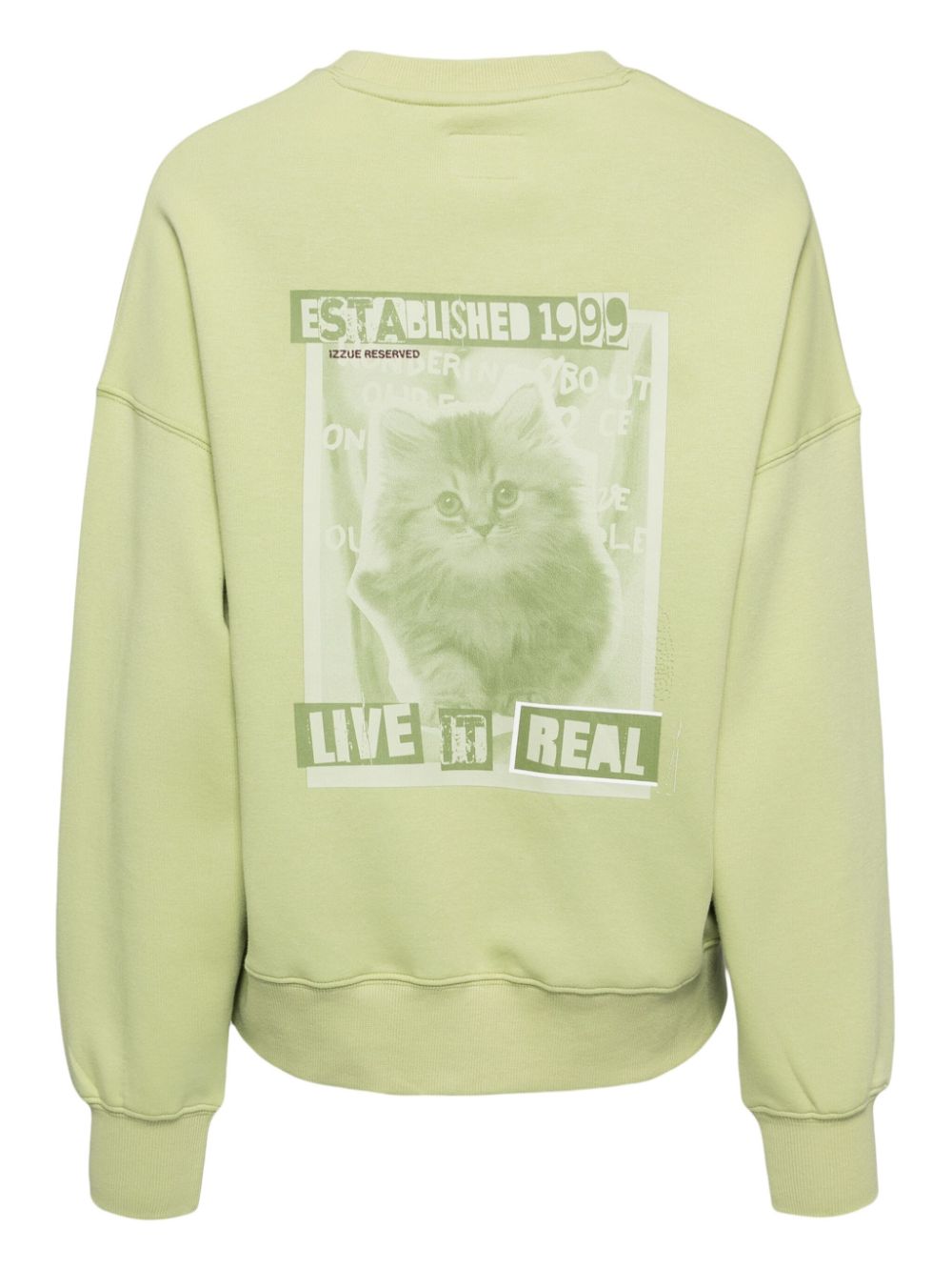 izzue Sweater met grafische print - Groen