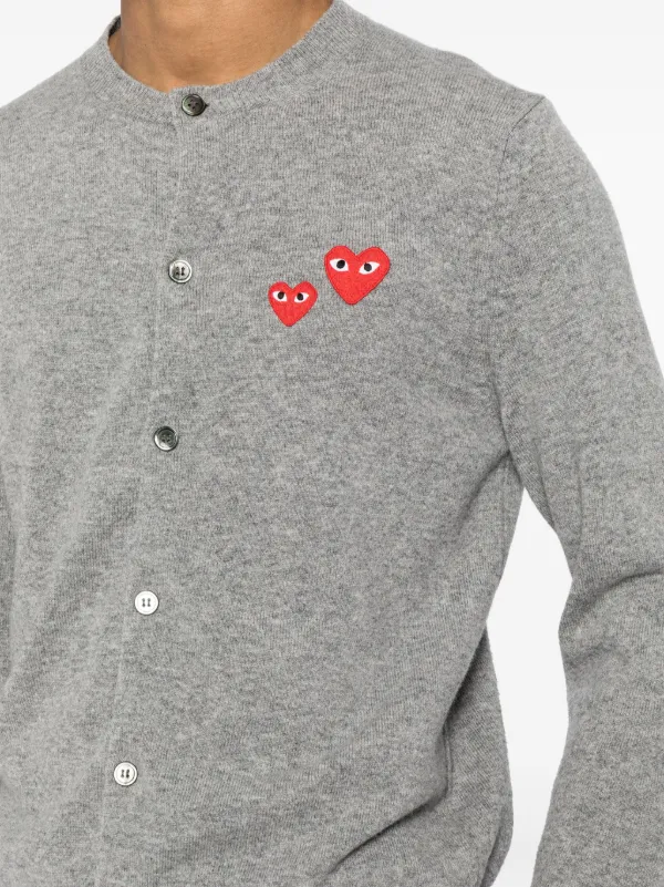 Comme Des Garçons Play ハートパッチ カーディガン | グレー