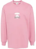 AAPE BY *A BATHING APE® Moonface graphic long sleeve tee - Pink