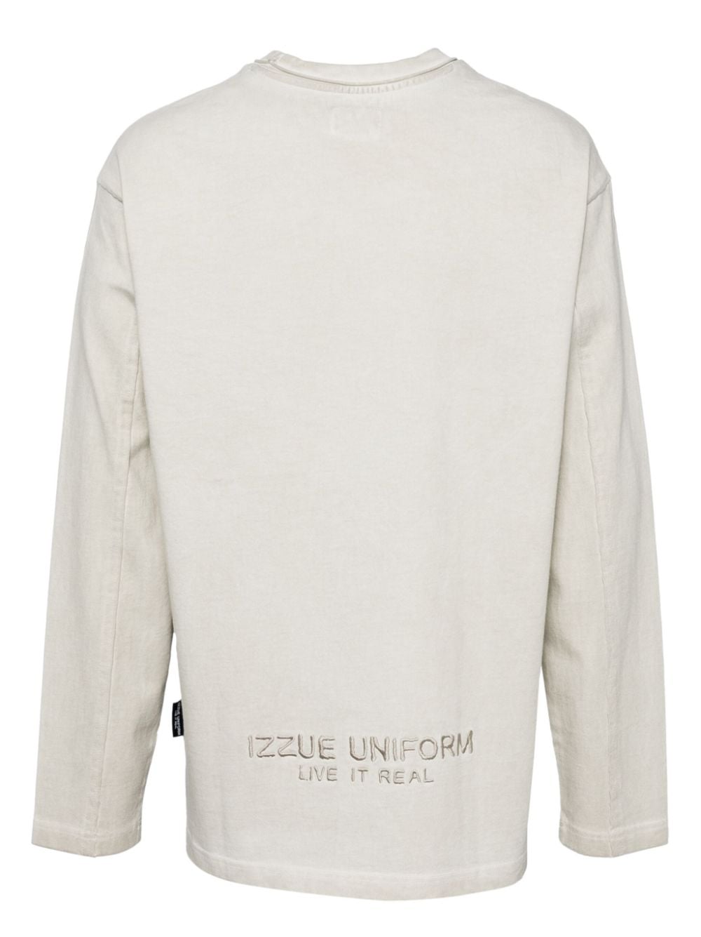 Shop Izzue Embroidered Logo Shirt In Neutrals