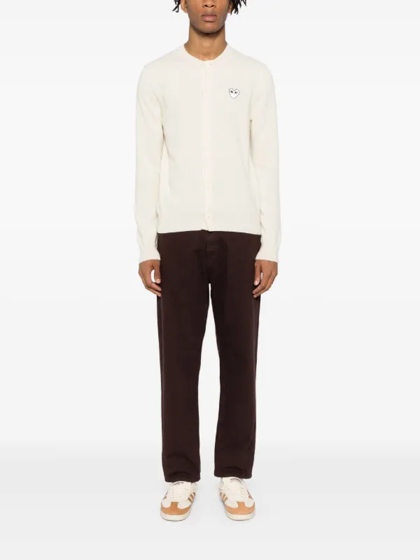Comme Des Garçons Play Cardigan De Lã | Neutro | FARFETCH BR