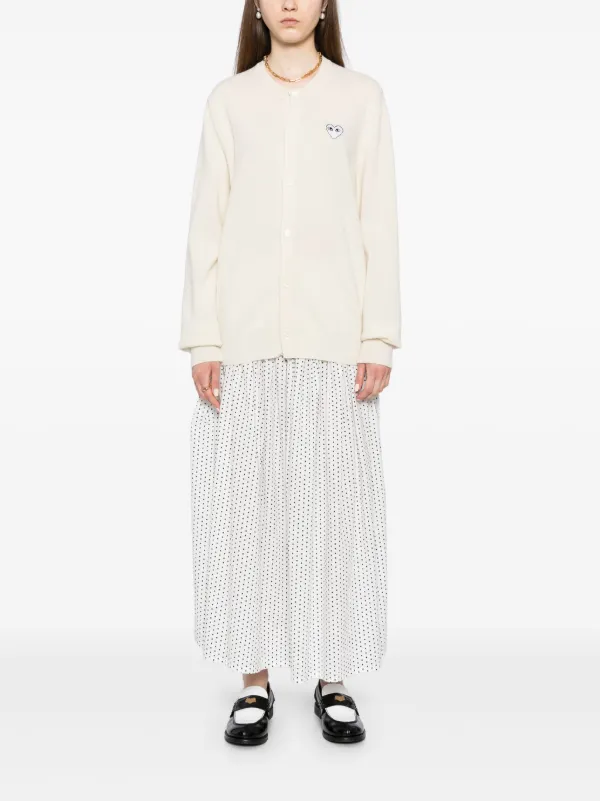 Comme Des Garçons Play Cardigan De Lã | Neutro | FARFETCH BR