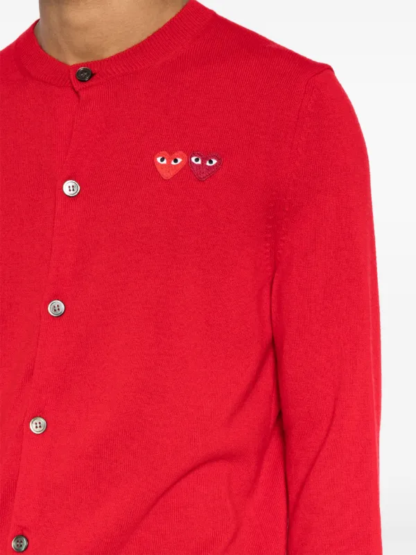 Comme Des Garçons Play エンブロイダリー カーディガン | レッド