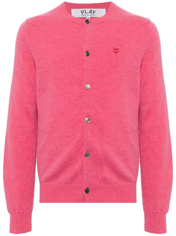 Comme Des Garçons Play ハートパッチ カーディガン | ピンク