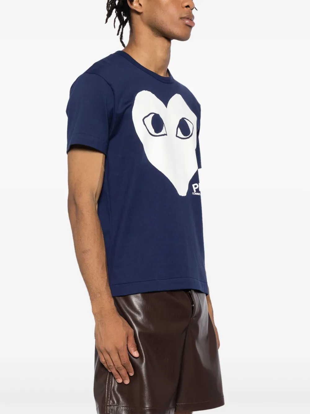 Comme Des Garçons Play T-shirt met hartprint Blauw