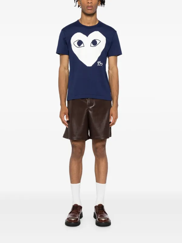 Tシャツ・カットソー COMME DES GARCONS Men T-shirt Blue FOT023S25 1 Comme Des Garçons Play logo-appliqué Cotton T-shirt | Blue