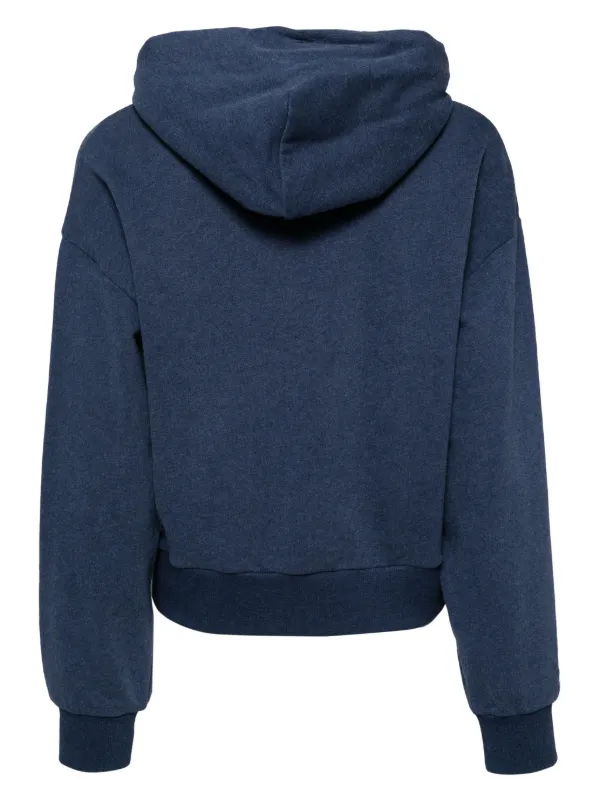 CHOCOOLATE heart-appliqué Cropped Hoodie Blue FARFETCH NO