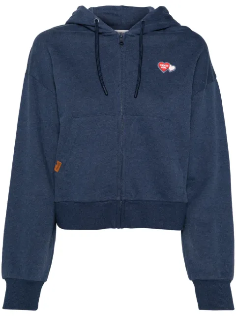 CHOCOOLATE heart-appliqué cropped hoodie